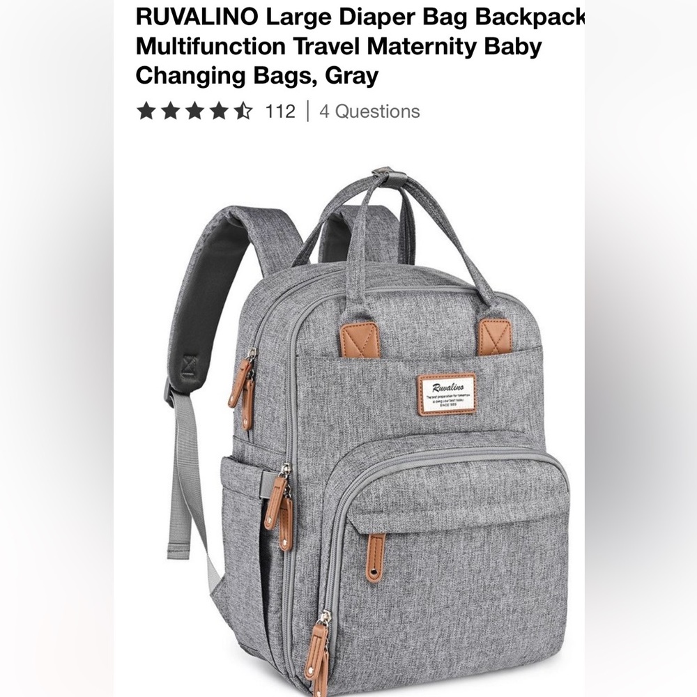 Ruvalino Large Diaper Bag Backpack - Picture 2 of 7